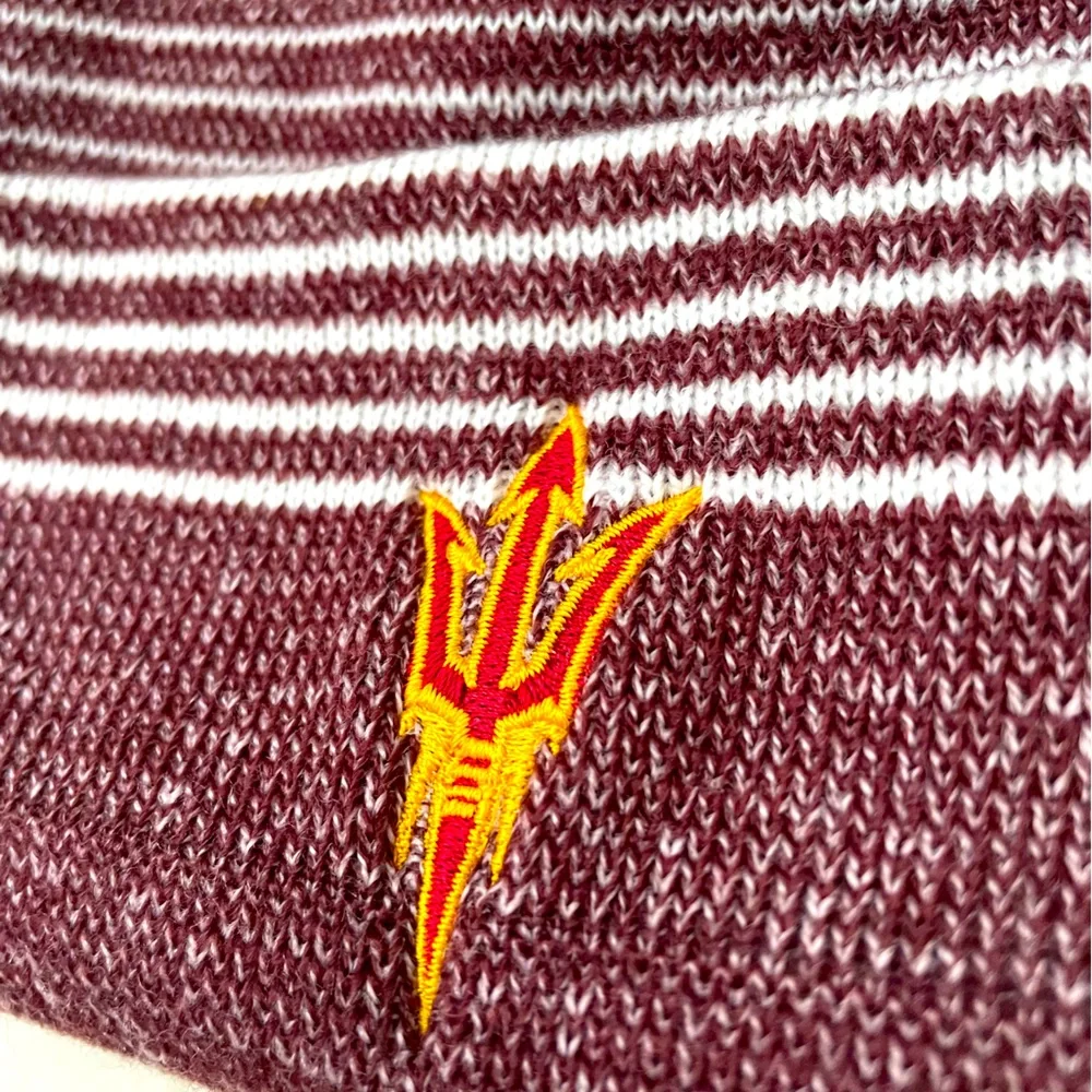 ASU☀️Beanie Arizona State University Sun Devils Sparky Fork ‘Em Knitted Hat - Picture 2 of 3
